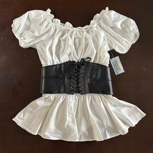 Spirit Halloween Short Sleeved Ladies Pirate Shirt & Belt, Pirate Costume